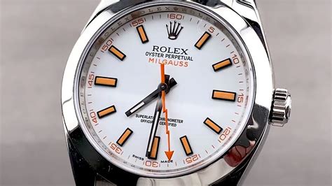 rolex milgauss white replica|rolex milgauss white face.